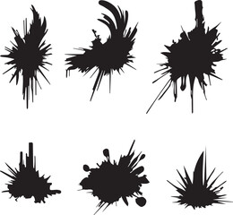 Black brush strock set 