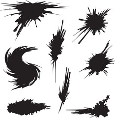 Black brush strock set 