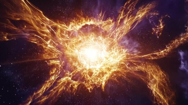 Supernova nebula reveals the beauty of a collapsed star in cosmic flight, Supernova Nebula collapsed star Flying through star in gas clouds Deep space object