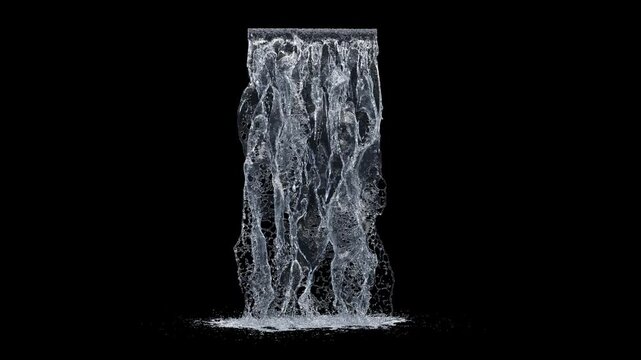 Realistic Waterfall with fog and mist, 4K video footage