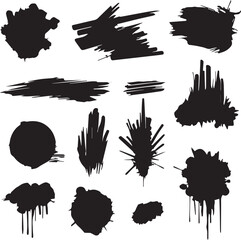Black brush strock set 