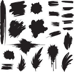 Black brush strock set 