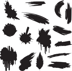Black brush strock set 