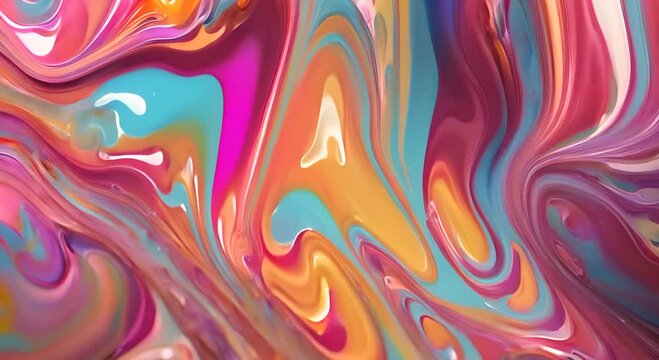 Abstract background colorful liquid pouring isolated on white background super slow motion filmed on high speed cinema camera at 1000 fps 4K
