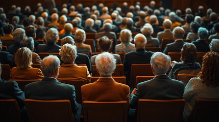Church congregation men sitting in the front rows while women sit in the back some with heads covered symbolizing traditional gender roles in religion