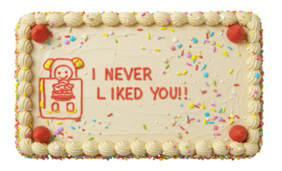 I Never Liked You Decorated, Sheet Cake Baked Bakery Dessert with Icing,  Isolated Transparent PNG