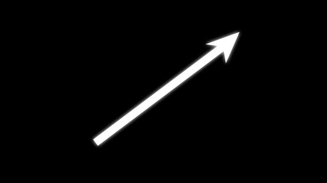 Rising arrow transparent channel. business growth arrow and graph chart, Business line arrow. glowing arrow , down to up arrow.