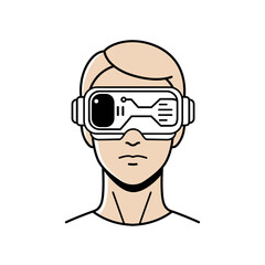 Minimalist Monoline Vector Logos Dynamic People & Tech Icons in Stencil Style

