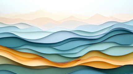 Paper Layers Creating a Landscape with Depth and Texture