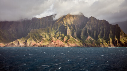 Napali coast view from the ocean
