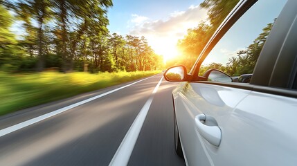Sunset Road Trip Summer Drive.