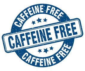 caffeine free stamp. caffeine free label. round grunge sign