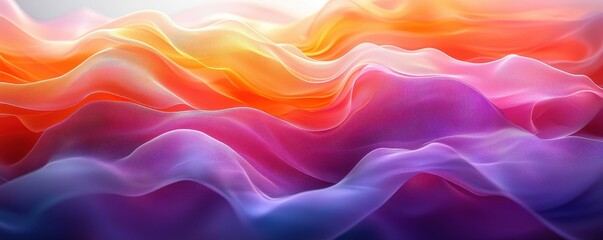 Fototapeta premium Vibrant flowing gradients with soft curves creating a serene visual texture