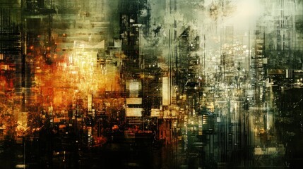 Fototapeta premium Abstract city skyline digital art