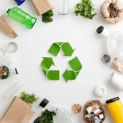 Eco-Friendly Lifestyle with Recyclable Materials and Green Elements for Sustainable Living and Waste Management