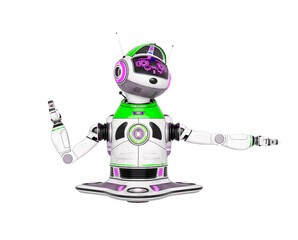 Naklejka premium bot robot is saying to turn right