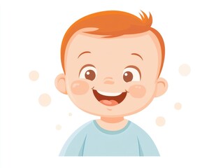 Happy Baby Portrait Illustration
