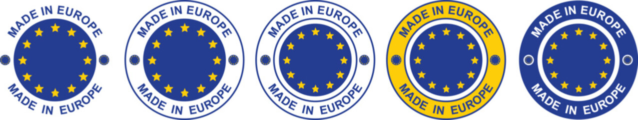 Made in Europe icon, made in Eu icon, European Union product, Made in EU Badge, Made in EU emblem