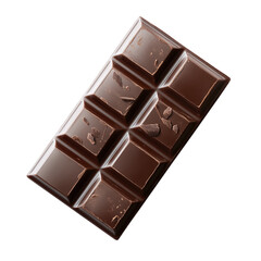 Obraz premium Dark chocolate bar isolated on a transparent background