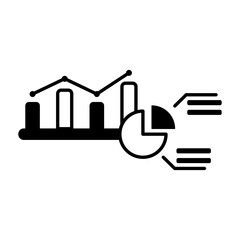 data diagram icon, simple flat style, illustration, logo sign symbol pictogram template, for ui or ux isolated on white for mobile app, editable