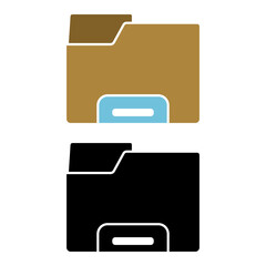 document folder icon, simple flat style, illustration, logo sign symbol pictogram template, for ui or ux isolated on white for mobile app, editable