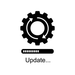 update gear icon, simple flat style, illustration, logo sign symbol pictogram template, for ui or ux isolated on white for mobile app, editable