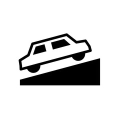 uphill road icon, steep slope, simple flat style, illustration, logo sign symbol pictogram template, for ui or ux isolated on white for mobile app, editable