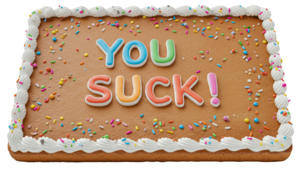 You Stink Decorated, Sheet Cake Baked Bakery Dessert with Icing,  Isolated Transparent PNG