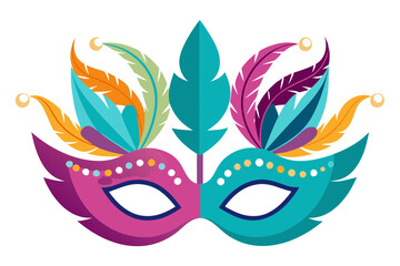 Obraz premium Decorative Masks with Feathers and Gemstones for Special Occasions