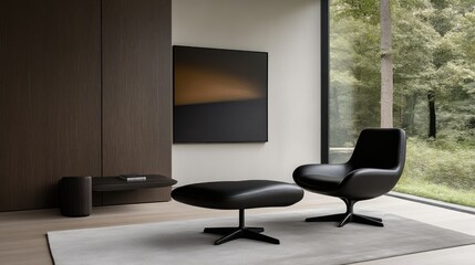 Modern minimalist living room with comfortable seating