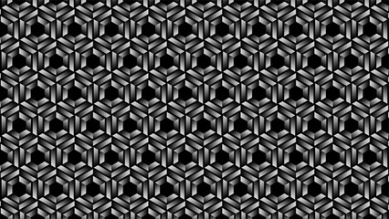 Black Hexagon Seamless Pattern Background, High-Resolution Abstract Texture, Dark Geometric Backdrop for Digital Art, Graphic Design, Wallpaper, and Printing
