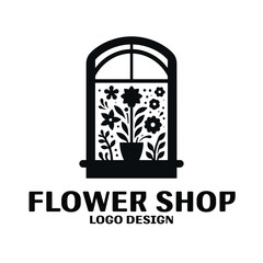 Flower Shop Vector Logo Design