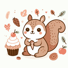 cute squirrel vector illustration