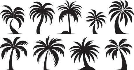 set of palm trees