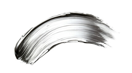 Silver PNG file transparent background – Smooth flat brush stroke with a reflective sheen