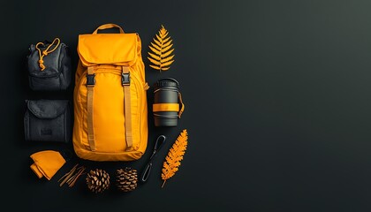 Autumn Hiking Gear Flatlay.