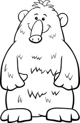 cartoon brown bear wild animal character coloring page