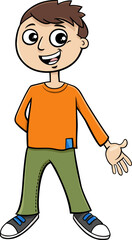 happy cartoon teen boy character
