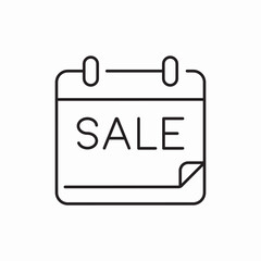 Sale calendar price discount tag icon vector sign