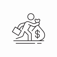 Running money finance speed icon vector sign