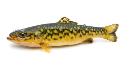 Fototapeta premium A single, fresh trout isolated on white.