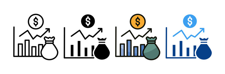 Profitability  Icon Set Multiple Style Collection