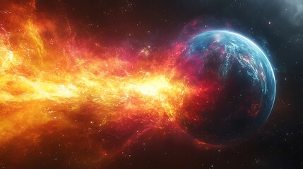 Glowing magnetic storm encircling planet earth high resolution picture