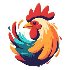 Obraz premium rooster mascot logo