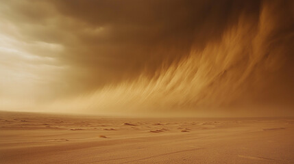 Naklejka premium Experience the Fury of a Massive Sandstorm Sweeping Across a Vast Desert Expanse Relentlessly Intense
