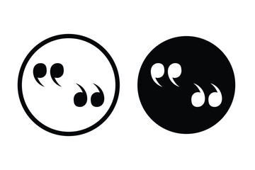 Quote icon vector. Quotation mark sign and symbol. Quote icon set. Quoted sign.