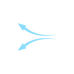 Cold air flow. Vector of ventilation showing airflow, cooling, and conditioning with fans and air conditioners