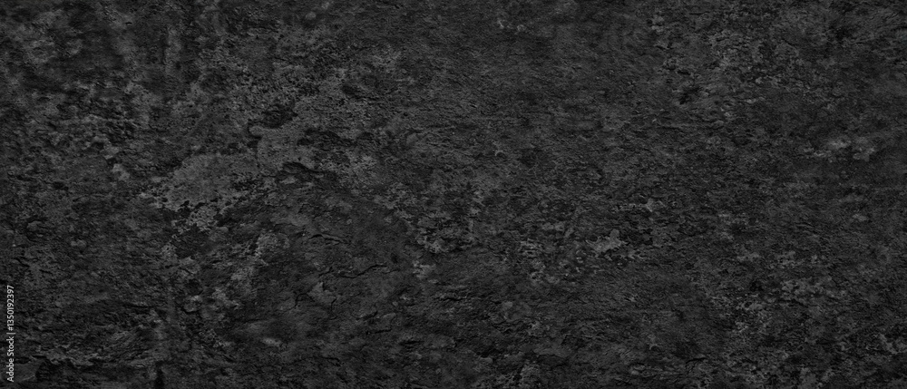 Leinwandbilder dark black tone wall with rough texture as a background for a template or banner. the wall is made o