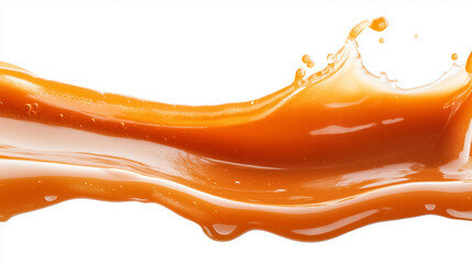 Vibrant splash of orange liquid against a clean white background captures dynamic movement and visual appeal