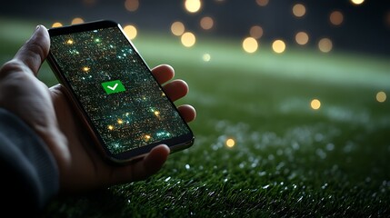 Mobile Checkmark with Night Field.